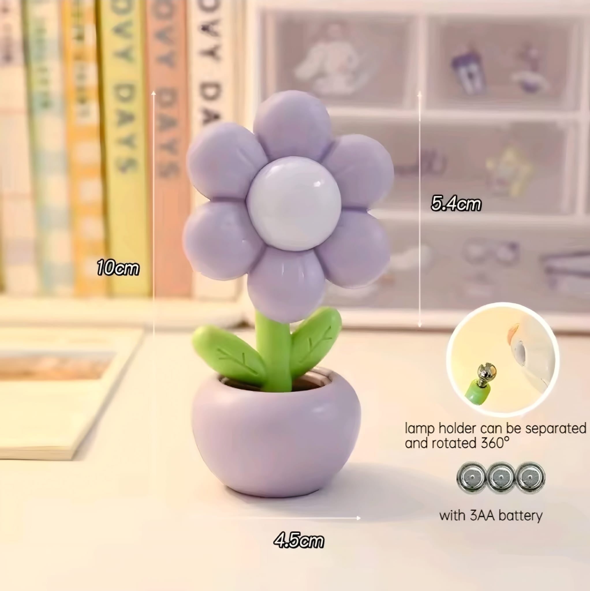 Mini LED Tischlampe in Blumenform – Nachtlicht für Kinder, Nachttisch & unterwegs